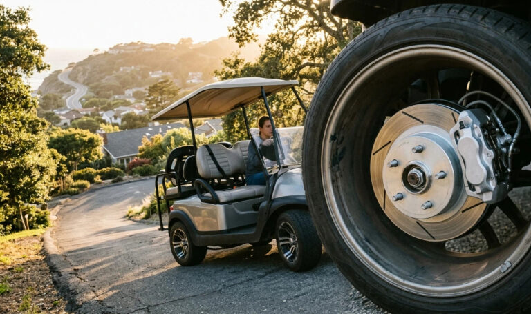 golf-cart-disc-brakes-downhill-safety-upgrade electric golf cart