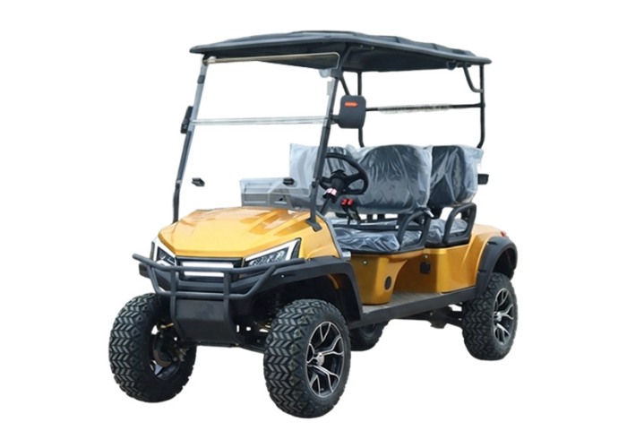 custom electric golf cart with passenger seating and roof configuration options