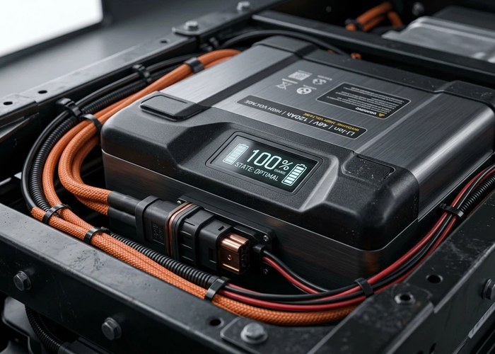 lithium electric golf cart battery and charging area