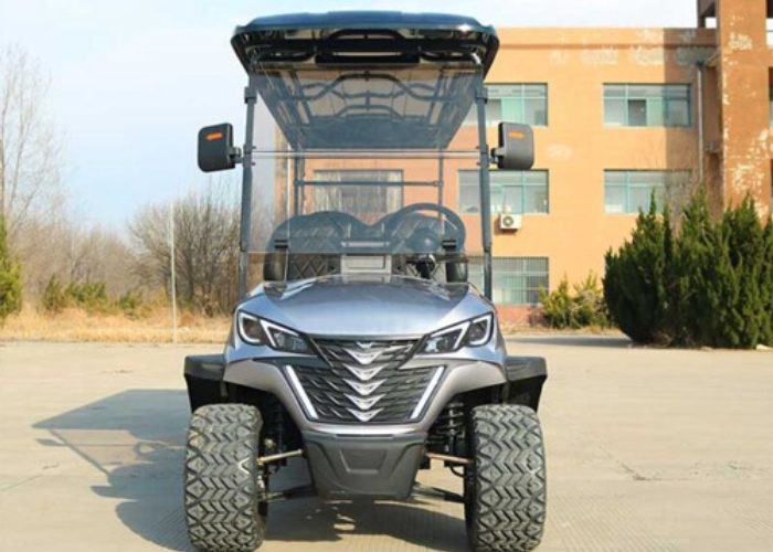 8 seater electric golf cart side profile for long shuttle loop planning