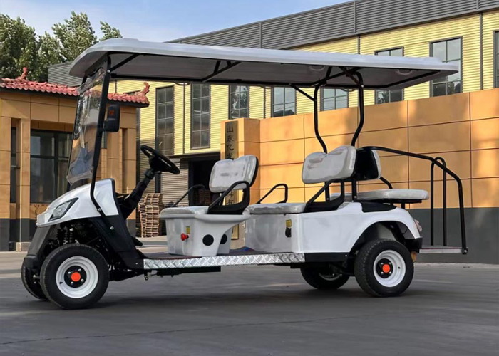 Atype electric golf cart prepared for route and seating comparison