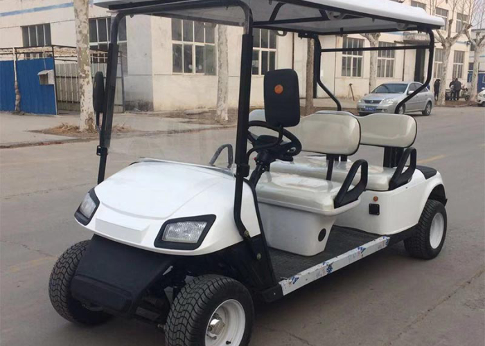 electric golf cart prepared for parking, loading, and dimensions planning